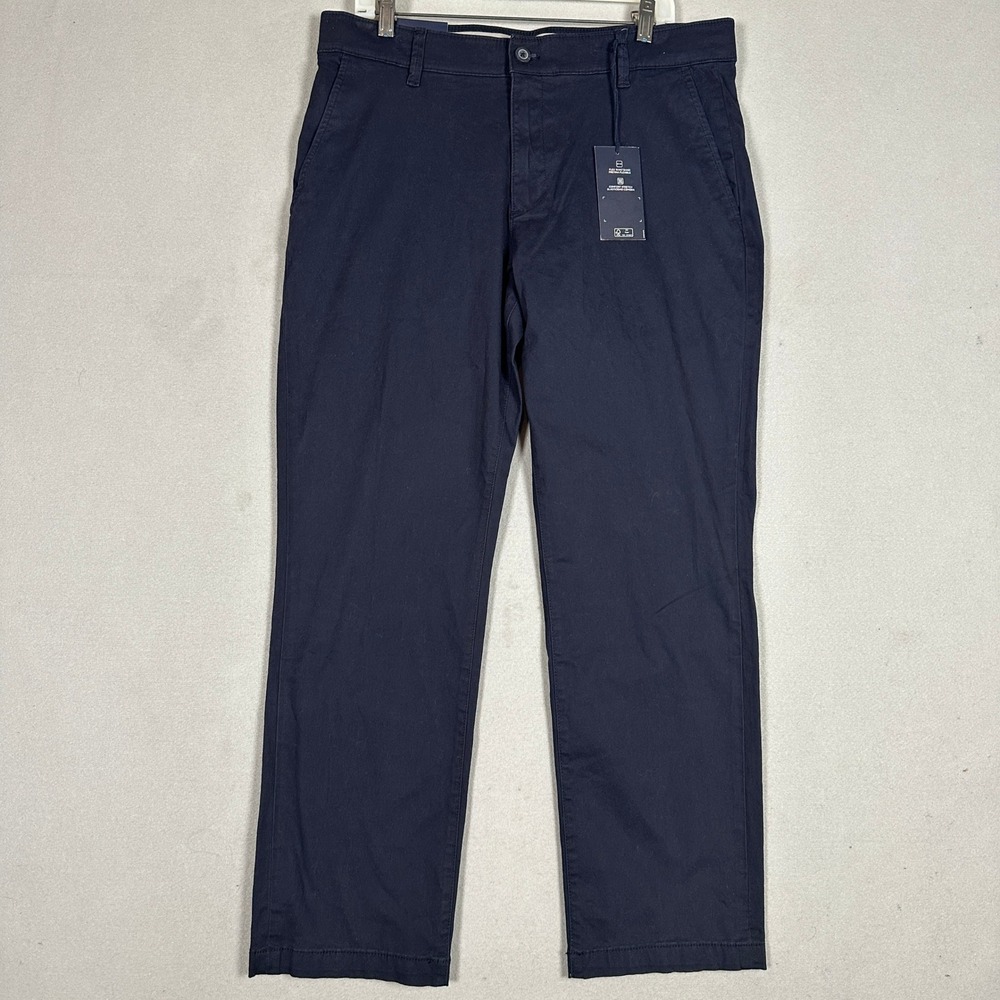 NEW Chaps Pants Mens 34X30 Straight Fit Navy Blue Chino Flex Waistband Stretch